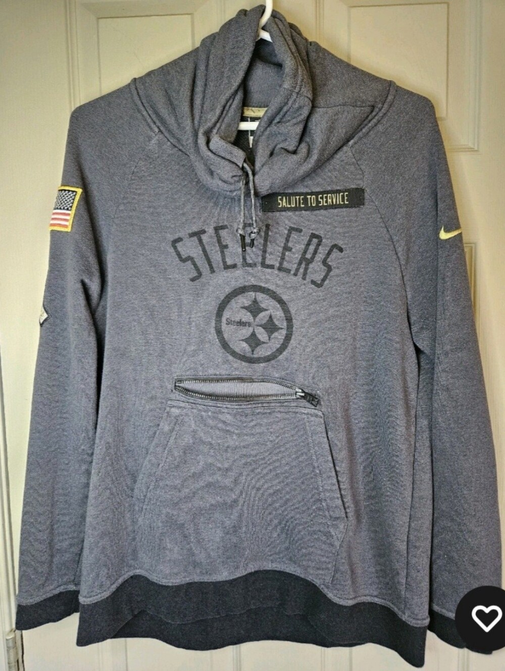 Nike Gray Steelers Salute to Service Pullover Hoodie Size Xtra Small